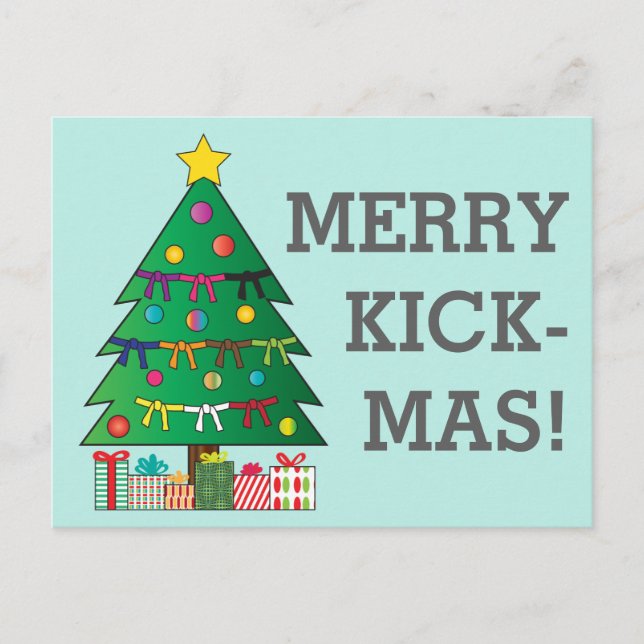 Carte Postale Joyeux Kick-mas Martial Arts Belt Christmas Tree (Devant)