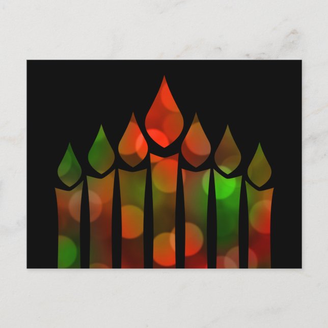 Carte Postale Joyeux Kwanzaa Bokeh Kinara (Devant)