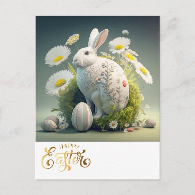 Carte Postale Joyeux Lapin de Pâques (Devant)