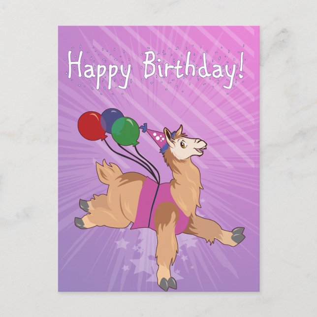 Carte Postale Joyeux Llama d'anniversaire ! (Devant)