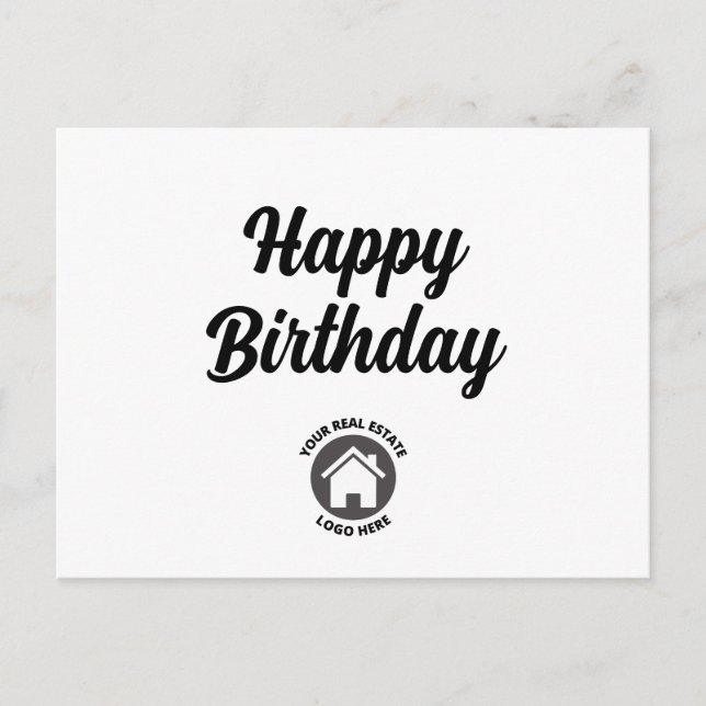 Carte Postale Joyeux logo immobilier d'anniversaire (Devant)
