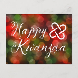 Carte Postale Joyeux luminaires Kwanzaa Bokeh Umoja
