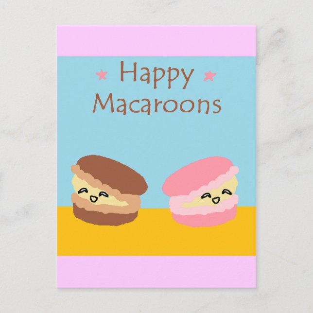 Carte Postale Joyeux Macarons (Devant)