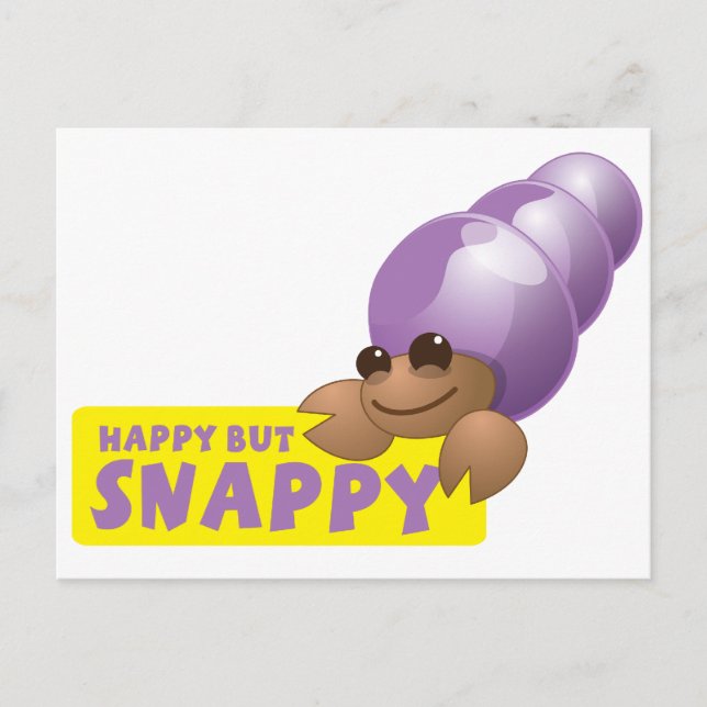 Carte Postale Joyeux mais Snappy petit crabe hermite (Devant)