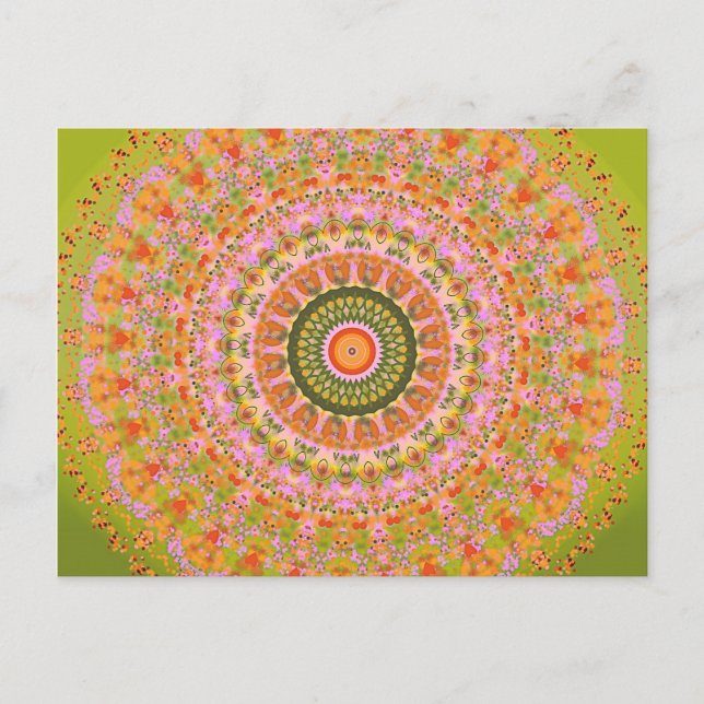 Carte Postale Joyeux Mandala hippy (Devant)