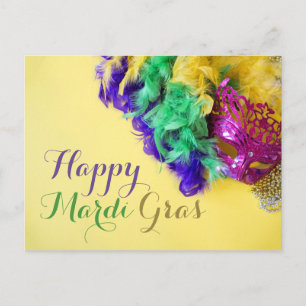 Carte Postale Joyeux Mardi Gras Beads Masque