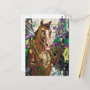 Carte Postale Joyeux Mardi Gras Horse
