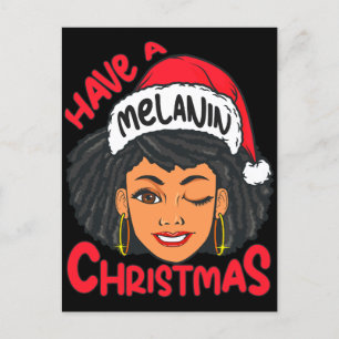 Carte Postale Joyeux Melanin Noël Joyeux X mas Black Sista