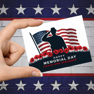 Carte Postale Joyeux Memorial Day Coquelicots Rouges Militaires