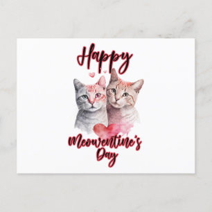 Carte Postale Joyeux Meowentine's Day Chat Couple Valentine's