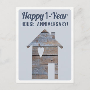 Carte Postale Joyeux Message pour l'anniversaire d'emménagement 