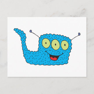 Carte Postale joyeux monstre bleu