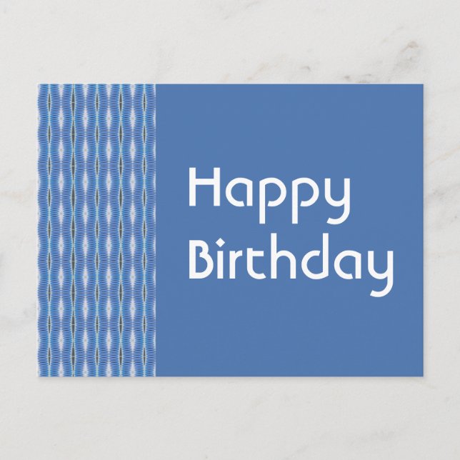 Carte Postale Joyeux motif bleu d'anniversaire (Devant)