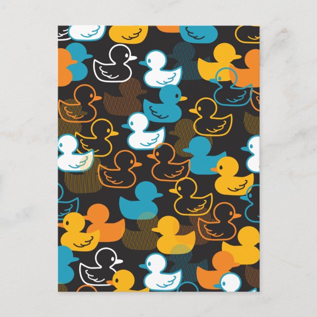 Carte Postale Joyeux Motif nager une patte de canards (Devant)