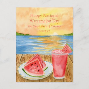 Carte Postale Joyeux National de la Pastèque 3 août