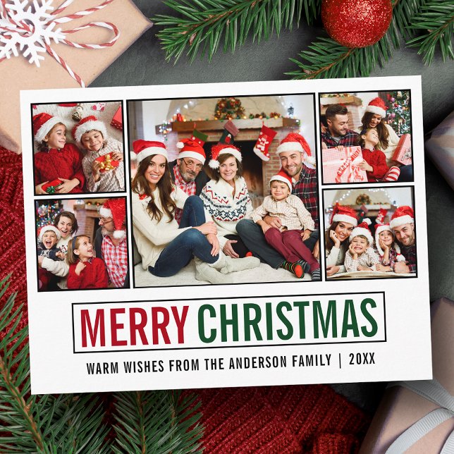 Carte Postale Joyeux Noël 5 photo (Customize to change your personalized text size or text style.)