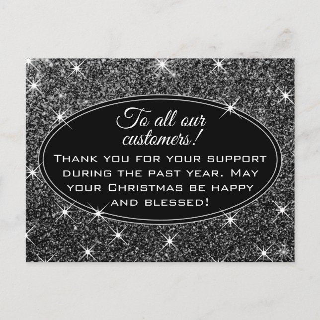 Carte Postale Joyeux Noël à tous nos clients! (Devant)
