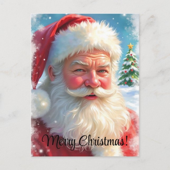 Carte Postale Joyeux Noël Ai Généré Santa Clause (Devant)