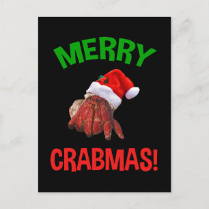 Carte Postale Joyeux Noël ! Amusant de crabe ermite de Noël