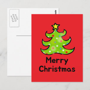 Carte Postale Joyeux Noël Arbre Fantaisiste