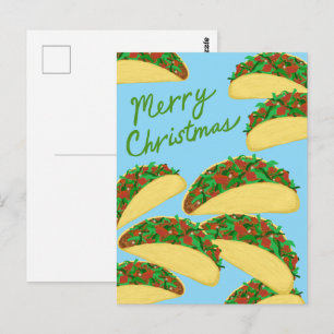 Carte Postale JOYEUX NOËL Avalanche de Tacos Délicieuses Fêtes