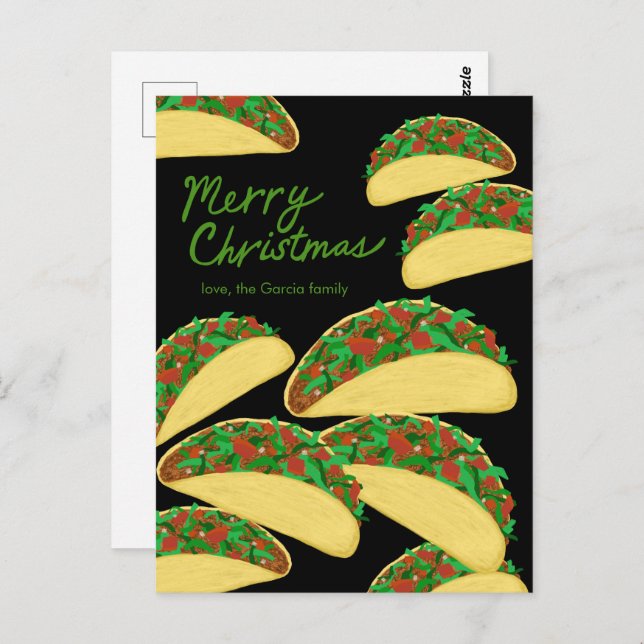 Carte Postale JOYEUX NOËL Avalanche de tacos Délicieux sur mesur (Devant / Derrière)