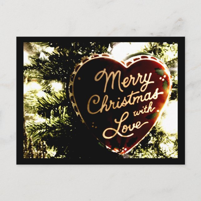 Carte Postale Joyeux Noël avec amour| (Devant)