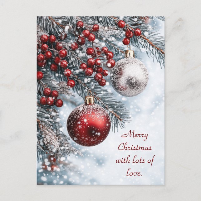 Carte Postale Joyeux Noël avec beaucoup d'amour. (Devant)