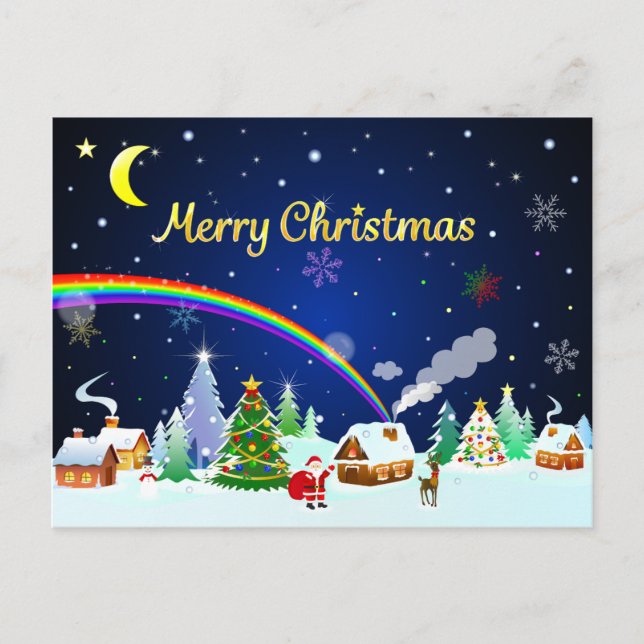 Carte Postale Joyeux Noël avec Crescent Moon (Devant)