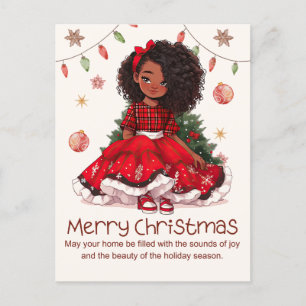 Carte Postale Joyeux Noël Black Girl Magic Melanin Xmas Fun