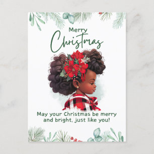 Carte Postale Joyeux Noël Black Girl Magic Melanin Xmas Fun
