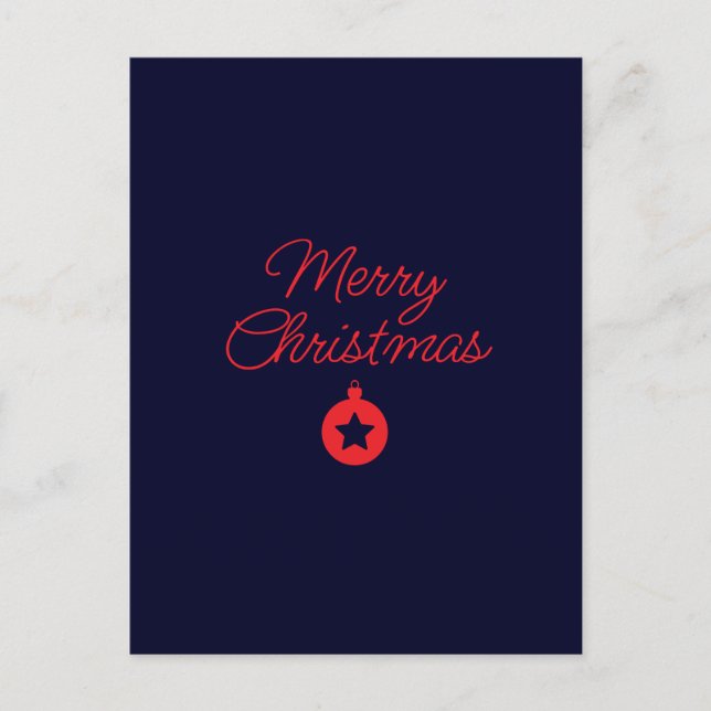 Carte Postale Joyeux Noël Black Rock Bleu classique Unique (Devant)