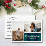 Carte Postale Joyeux Noël Black Watch Plaid Photo Collage<br><div class="desc">Célébrez la saison avec cette carte postale amusante avec un détail de montre noir plaid, 2 de vos photos et les mots en lettres "Joyeux Noël" sur le devant. Ajoutez votre note personnalisée au dos. Ou, si vous le souhaitez, supprimez la note dactylographiée sur le dos et écrivez chaque carte...</div>