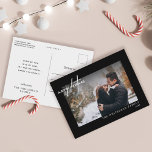 Carte Postale Joyeux Noël blanc moderne Lettres photo noir<br><div class="desc">Célébrez Noël cette année avec ces cartes postales modernes simples de vacances.</div>