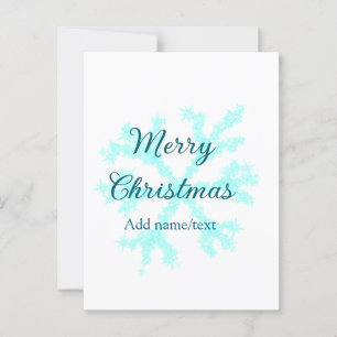 Carte Postale Joyeux Noël bleu flocons parties scintillant étinc