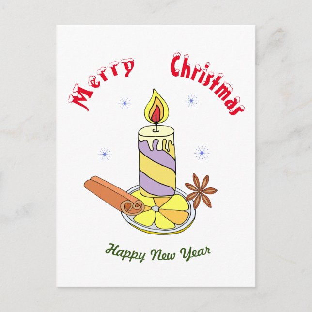 Carte Postale Joyeux Noël Bonne année (Devant)