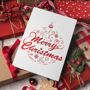 Carte Postale Joyeux Noël, cadeaux de Noël