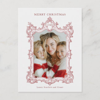 Carte Postale Joyeux Noël Cadre Élégant Vintage