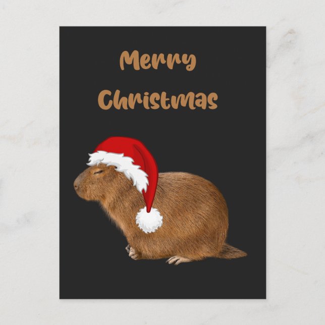 Carte Postale Joyeux Noël Capybara (Devant)