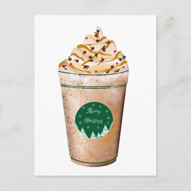 Carte Postale Joyeux Noël Caramel au lait avec saupoudrage (Devant)