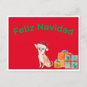Carte Postale Joyeux Noël Chihuahua rouge de Noël