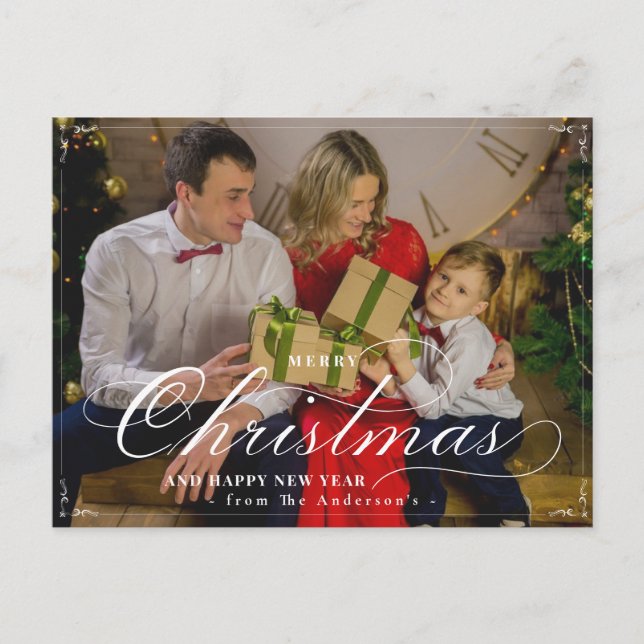 Carte Postale Joyeux Noël classique Bonne année photo (Devant)