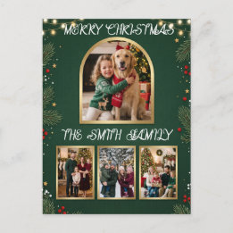 Carte Postale Joyeux Noël Collage de photos de famille Fêtes