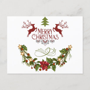 Carte Postale Joyeux Noël Cool Design Vintage tendance