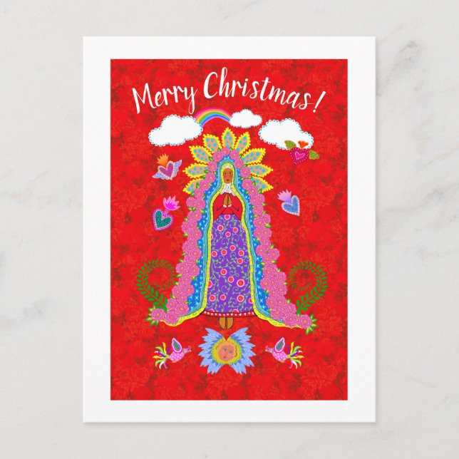 Carte Postale Joyeux Noël Dame de Guadalupe (Devant)