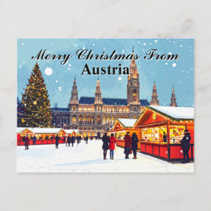 Carte Postale Joyeux Noël d'Autriche Vacances Marché