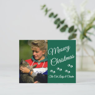 Carte Postale Joyeux Noël de la Dame aux Chats Photo Fête Emprei
