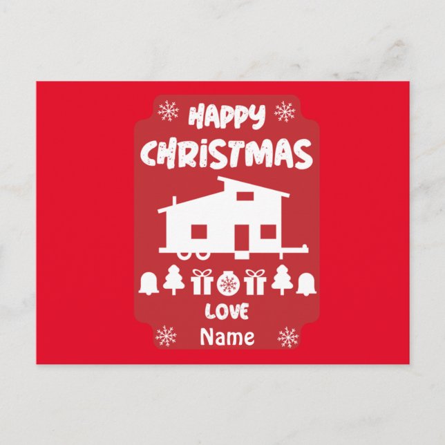 Carte Postale Joyeux Noël de la petite maison (Devant)