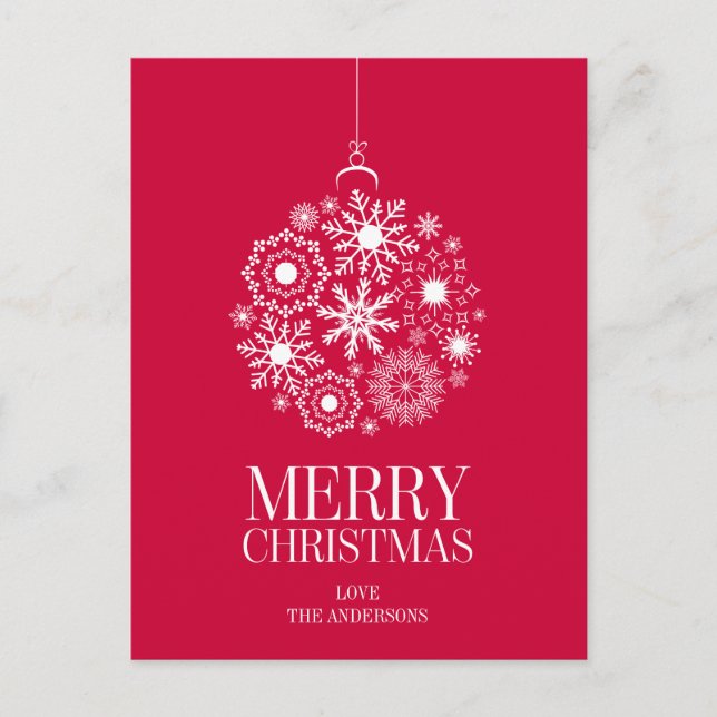 Carte postale Joyeux Noël de l'ornement de flocon  (Devant)