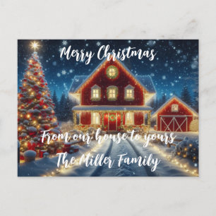 Carte Postale Joyeux Noël de notre maison à la vôtre